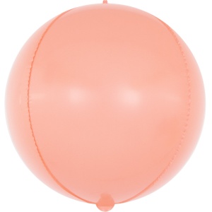 Шар (24''/61 см) Сфера 3D, Макарунс, Розовый коралл, 1 шт.