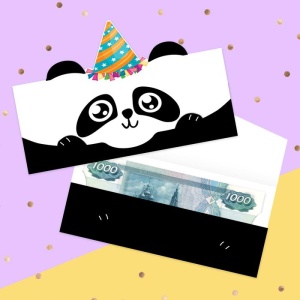 Конверт для денег формовой «Милая панда», 17,5 х10см   4167095