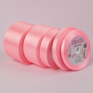 Набор лент атласных (5шт) 6/10/20/40/50мм*25±1ярд(23м±1м) №04 розовый АУ  2611774