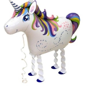 Шар (35''/89 см) Ходячая Фигура, Волшебный единорог, 1 шт.