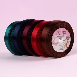Набор лент атласных (5шт) 20мм*25±1ярд №74/33/81/152/140 вечерние огни АУ   3758787