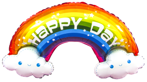 Шар (39''/99 см) Фигура, Радуга в облаках, Happy Day, 1 шт.