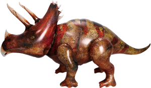 Шар 3D (46''/117 см) Фигура, Динозавр Трицератопс, 1 шт. в уп.