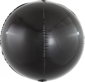 Шар (24''/61 см) Сфера 3D, Черный, 1 шт.