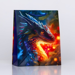 Пакет подарочный "Огненный дракон" , 26 х 32 х 12 см 9830344