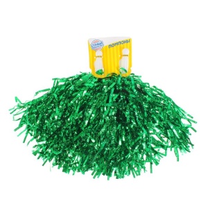 Карнавальный помпон (набор 2 шт), гофрированные, цвет зеленый  1146383