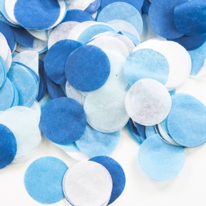 Конфетти тишью Круг, Голубой микс, 2,5 см, 50 г.
