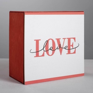 Коробка деревянная подарочная «Любовь», 20 × 20 × 10  см 4666101