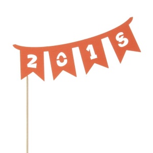 Топпер "Флажки 2018", Символ года 2018, 16х6см, красный   2706955