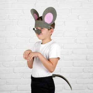 Карнавальный набор"Мышь"уши,нос,хвост,поролон   4299870