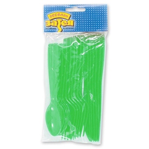 Столовые приборы пласт Kiwi Green 24шт/A