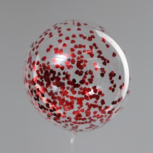 Шар полимерный 20" "Сфера", малые сердца, фольга, цвет красный, 1 шт   3532910