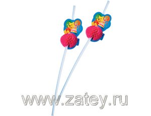 Трубочка д/кокт. Винни Пух 24см 6шт/Р
