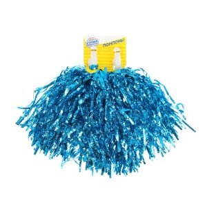 Карнавальный помпон (2 шт) гофрированные, синий цвет 1146379