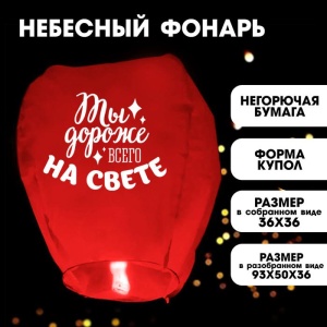 Фонарик желаний "Дороже всего на свете" сердце    7877136